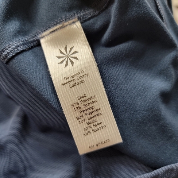 ✨️CL Athleta Point D'Esprit Blue Tank Top Mesh Accent Athletic Wear Size XS - Picture 6 of 14